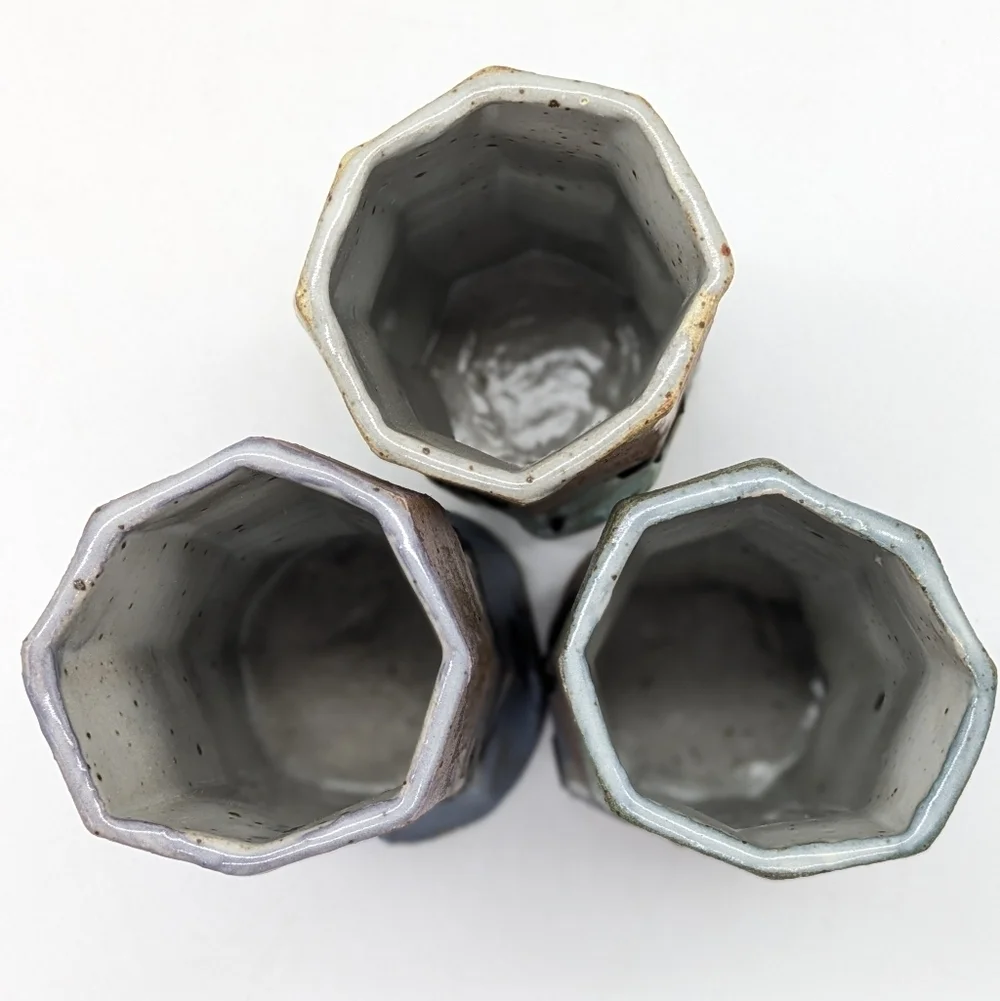 Handmade Colorful Abstract Ceramic Vases Set Of 3
